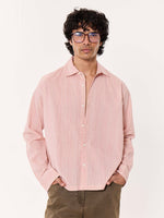 Load image into Gallery viewer, Dusty Pink Striped Cropped Shirt