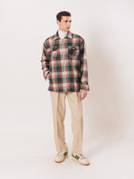 Load image into Gallery viewer, Relaxed Fit Plaid Zipper Jacket