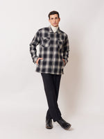 Load image into Gallery viewer, Relaxed Fit Plaid Zipper Jacket