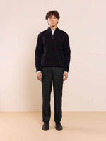 Load image into Gallery viewer, Black Straight Fit Checked Trousers