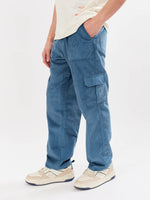 Load image into Gallery viewer, Teal Blue Corduroy Cargo Trousers