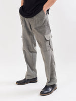 Load image into Gallery viewer, Ash Grey Corduroy Cargo Trousers