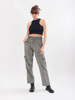 Load image into Gallery viewer, Ash Grey Corduroy Cargo Trousers