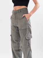 Load image into Gallery viewer, Ash Grey Corduroy Cargo Trousers