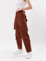 Load image into Gallery viewer, Brown Cargo Trousers