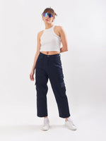 Load image into Gallery viewer, Navy Blue Cargo Trousers