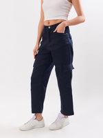 Load image into Gallery viewer, Navy Blue Cargo Trousers
