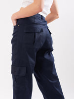 Load image into Gallery viewer, Navy Blue Cargo Trousers