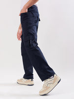 Load image into Gallery viewer, Navy Blue Cargo Trousers