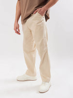 Load image into Gallery viewer, Cream Cargo Trousers