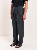 Load image into Gallery viewer, Charcoal Grey Pinstriped Tailored Trousers