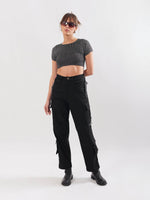 Load image into Gallery viewer, Black Cargo Trousers