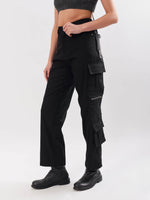 Load image into Gallery viewer, Black Cargo Trousers