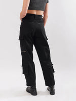 Load image into Gallery viewer, Black Cargo Trousers