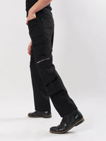 Load image into Gallery viewer, Black Cargo Trousers