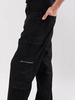 Load image into Gallery viewer, Black Cargo Trousers