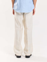 Load image into Gallery viewer, Cream Linen Baggy Fit Trousers