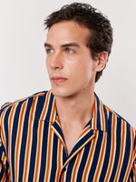 Load image into Gallery viewer, Blue and Orange Striped Shirt