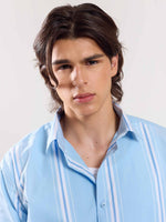 Load image into Gallery viewer, Blue Poplin Striped Shirt