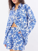 Load image into Gallery viewer, Blue Hibiscus - Linen Set