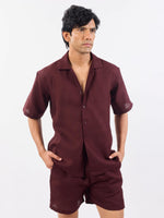 Load image into Gallery viewer, Wine Unisex Textured Co-ord Set