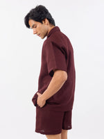 Load image into Gallery viewer, Wine Unisex Textured Co-ord Set