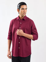 Load image into Gallery viewer, Wine Linen Shirt