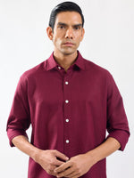 Load image into Gallery viewer, Wine Linen Shirt