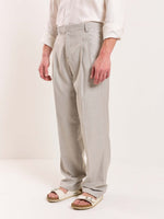 Load image into Gallery viewer, Light Grey Pinstriped Tailored Trousers