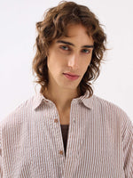 Load image into Gallery viewer, Brown Striped Seersucker Shirt