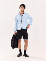 Load image into Gallery viewer, Sky Blue Oversized Cropped Shirt