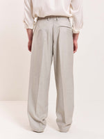 Load image into Gallery viewer, Light Grey Pinstriped Tailored Trousers
