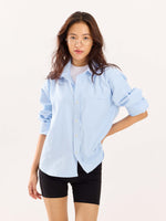Load image into Gallery viewer, Sky Blue Oversized Cropped Shirt