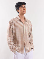 Load image into Gallery viewer, Brown Checked Holiday Shirt