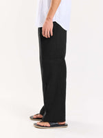 Load image into Gallery viewer, Black Linen Baggy Fit Trousers