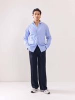 Load image into Gallery viewer, Blue Poplin Striped Shirt