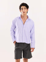 Load image into Gallery viewer, Lavender Oversized Cropped Shirt