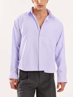 Load image into Gallery viewer, Lavender Oversized Cropped Shirt