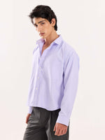 Load image into Gallery viewer, Lavender Oversized Cropped Shirt