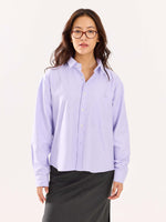 Load image into Gallery viewer, Lavender Oversized Cropped Shirt