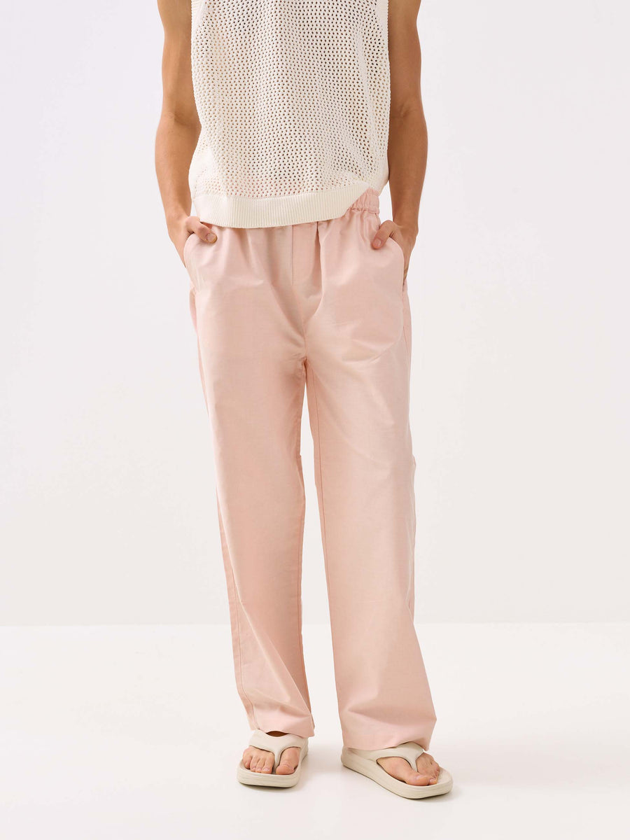 Buy Light Peach Oxford Pull-on Pants Online at Best Price | 5Feet11