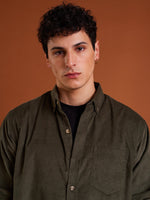 Load image into Gallery viewer, Olive Corduroy Shirt