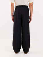 Load image into Gallery viewer, Black Pinstriped Baggy Fit Trousers