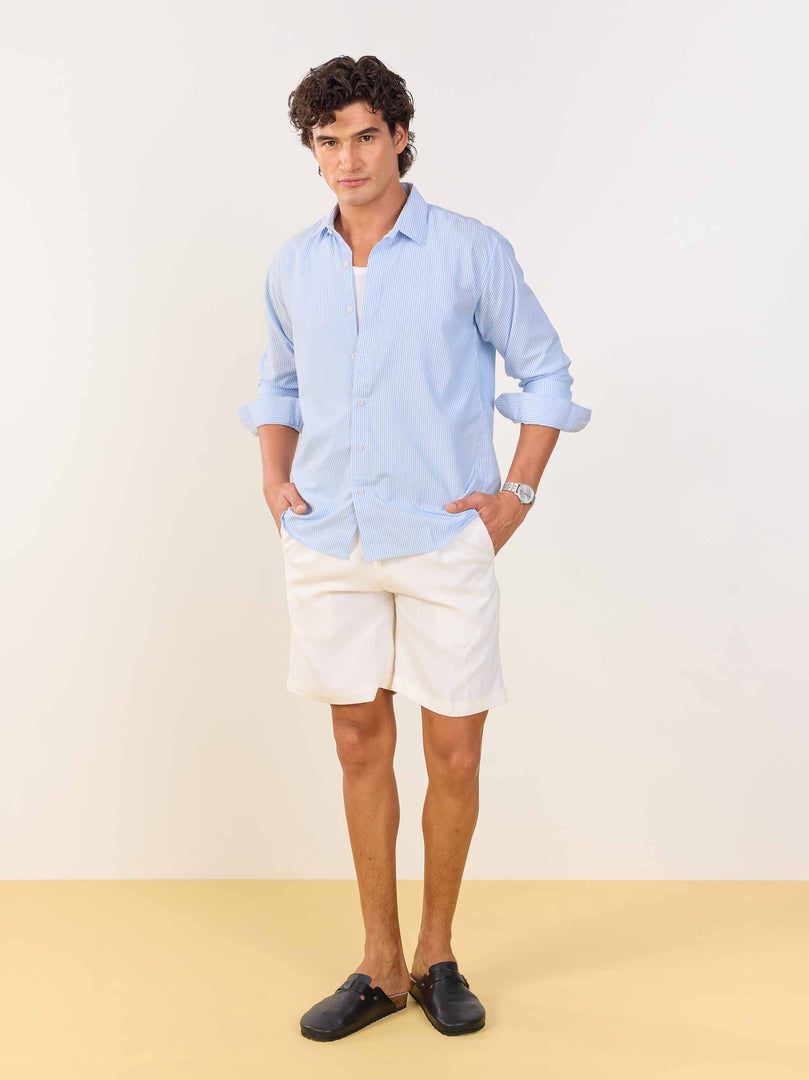 Relaxed Fit Blue Striped Shirt