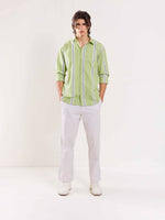 Load image into Gallery viewer, Green Poplin Striped Shirt