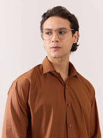 Load image into Gallery viewer, Brown Poplin Striped Shirt