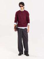 Load image into Gallery viewer, Burgundy & Grey Checked Baggy Fit Trousers