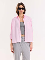 Load image into Gallery viewer, Pink Oversized Cropped Shirt