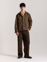 Load image into Gallery viewer, Brown Checkered Tweed Shacket ( Pre-Order )