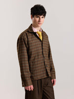 Load image into Gallery viewer, Brown Checkered Tweed Shacket ( Pre-Order )